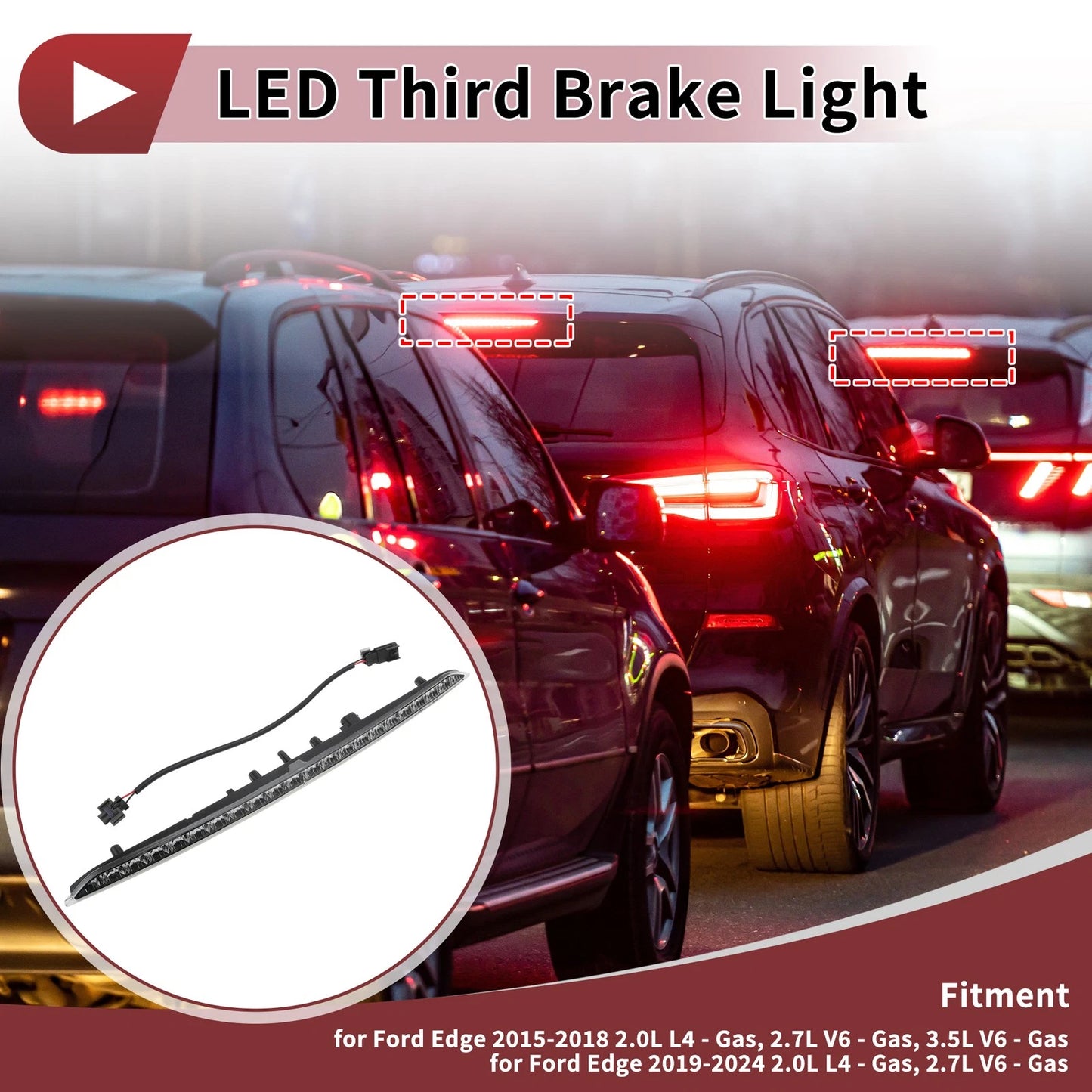 High Mount LED Third Brake Light for Ford Edge (2015-2024)