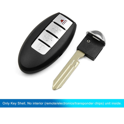 Key Fob Shell Case for Nissan Altima Maxima 4 Button Black (2002-2023)