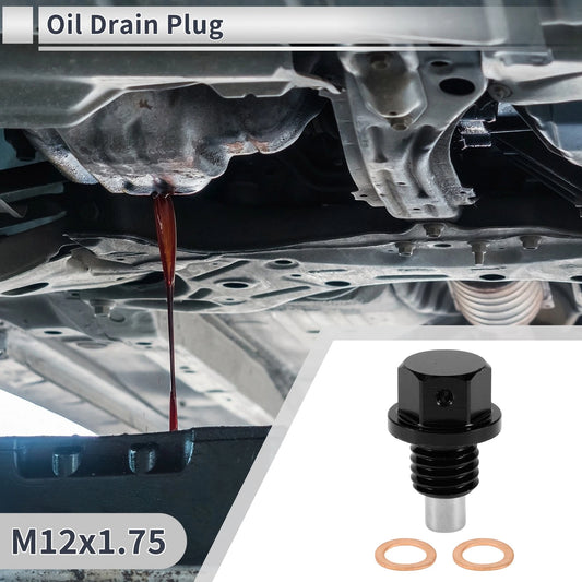 1 Set M12x1.75 Engine Oil Drain Plug with Gasket for Cars, Motorcycles, Boats