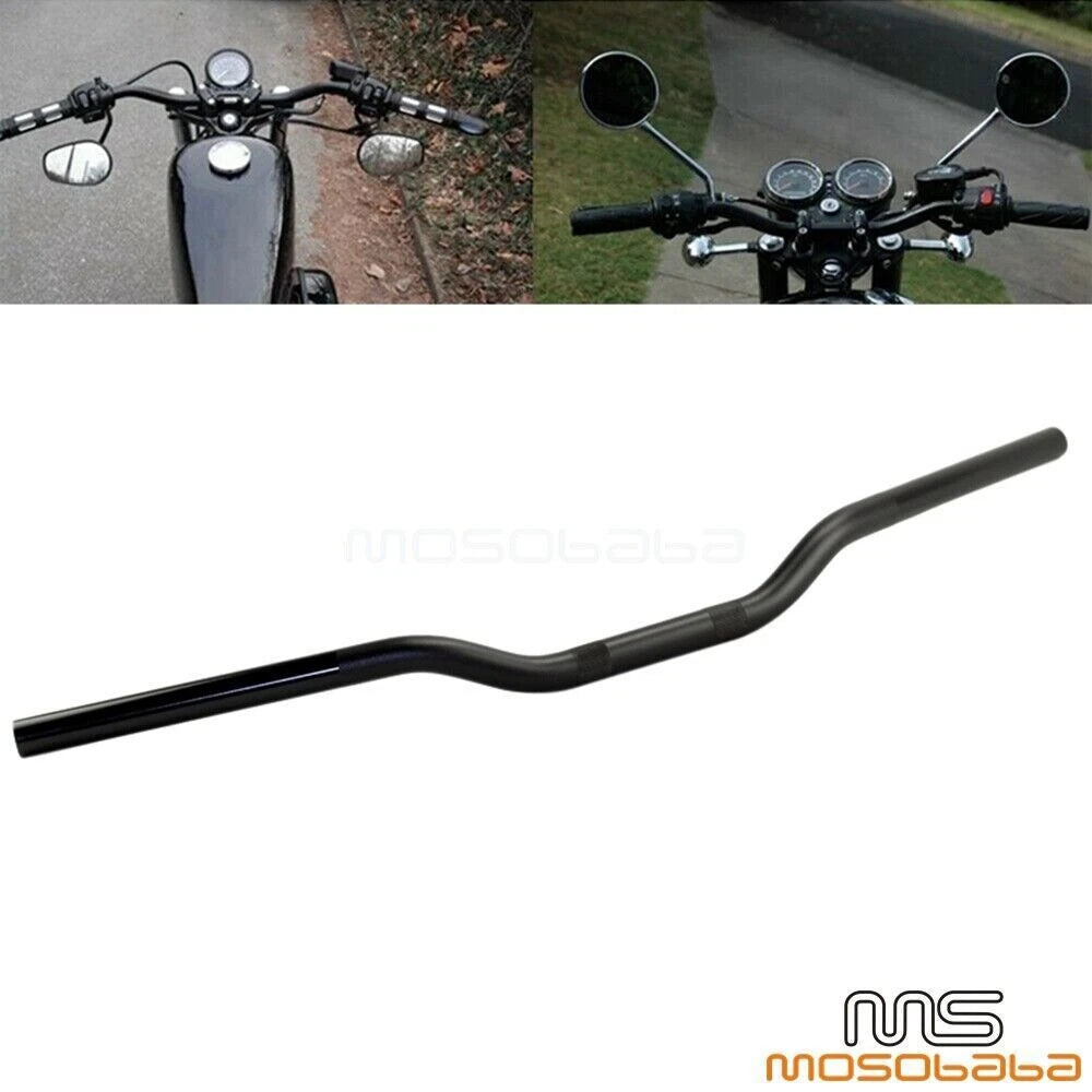 7/8" Black Handlebar Drag Bar for Harley Honda Yamaha BMW Kawasaki