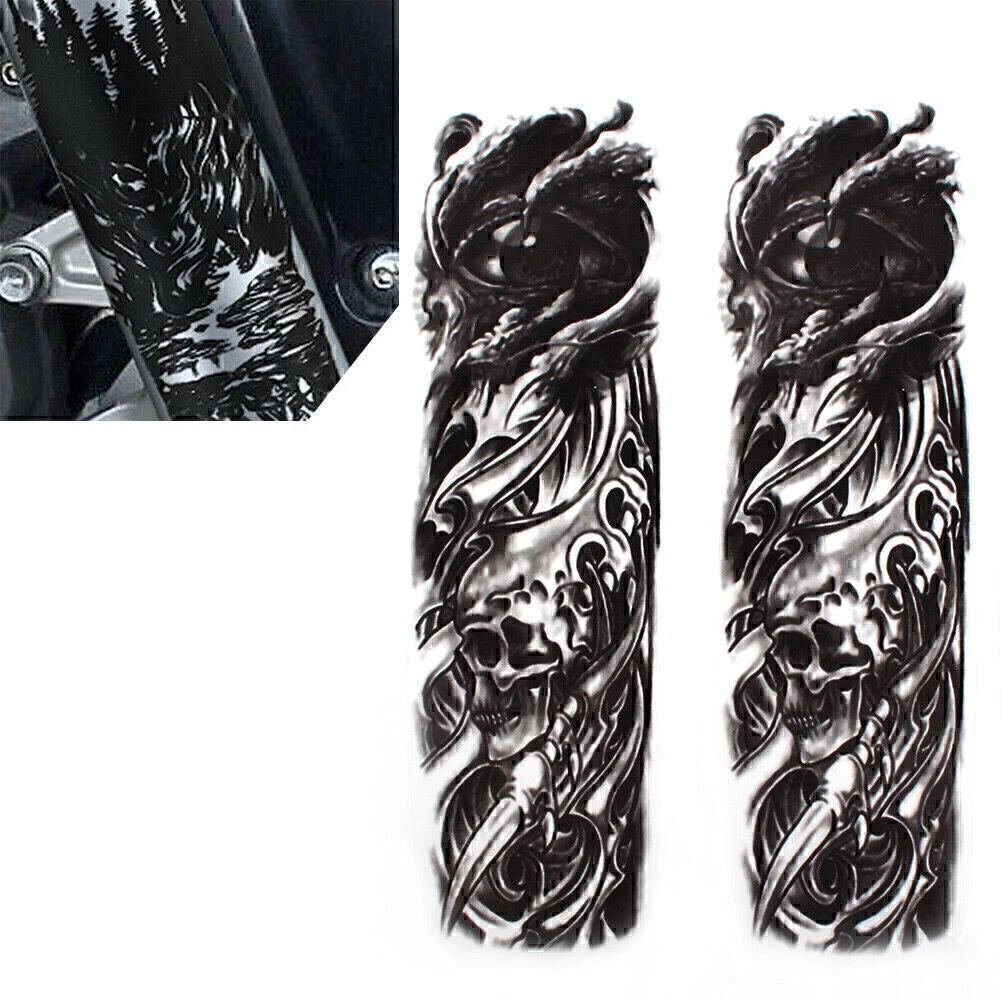 Custom Front Fork Skull Decal Medallion Stickers for Harley Yamaha