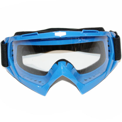 Clear Blue Motocross Goggles - Anti-Fog UV Protection for Dirt Bike