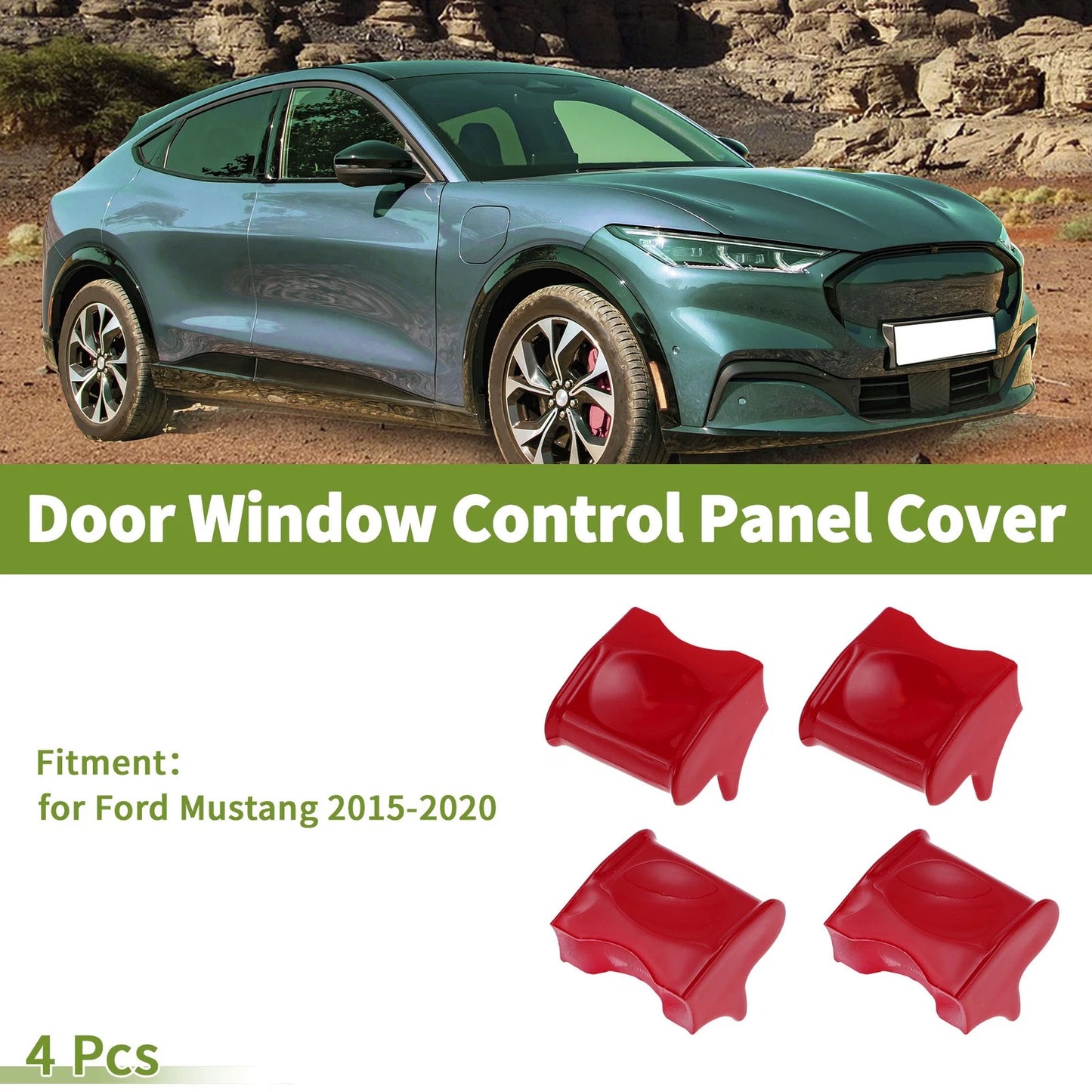 4 x Window Switch Bezel Covers for Ford Mustang (2015-2020)