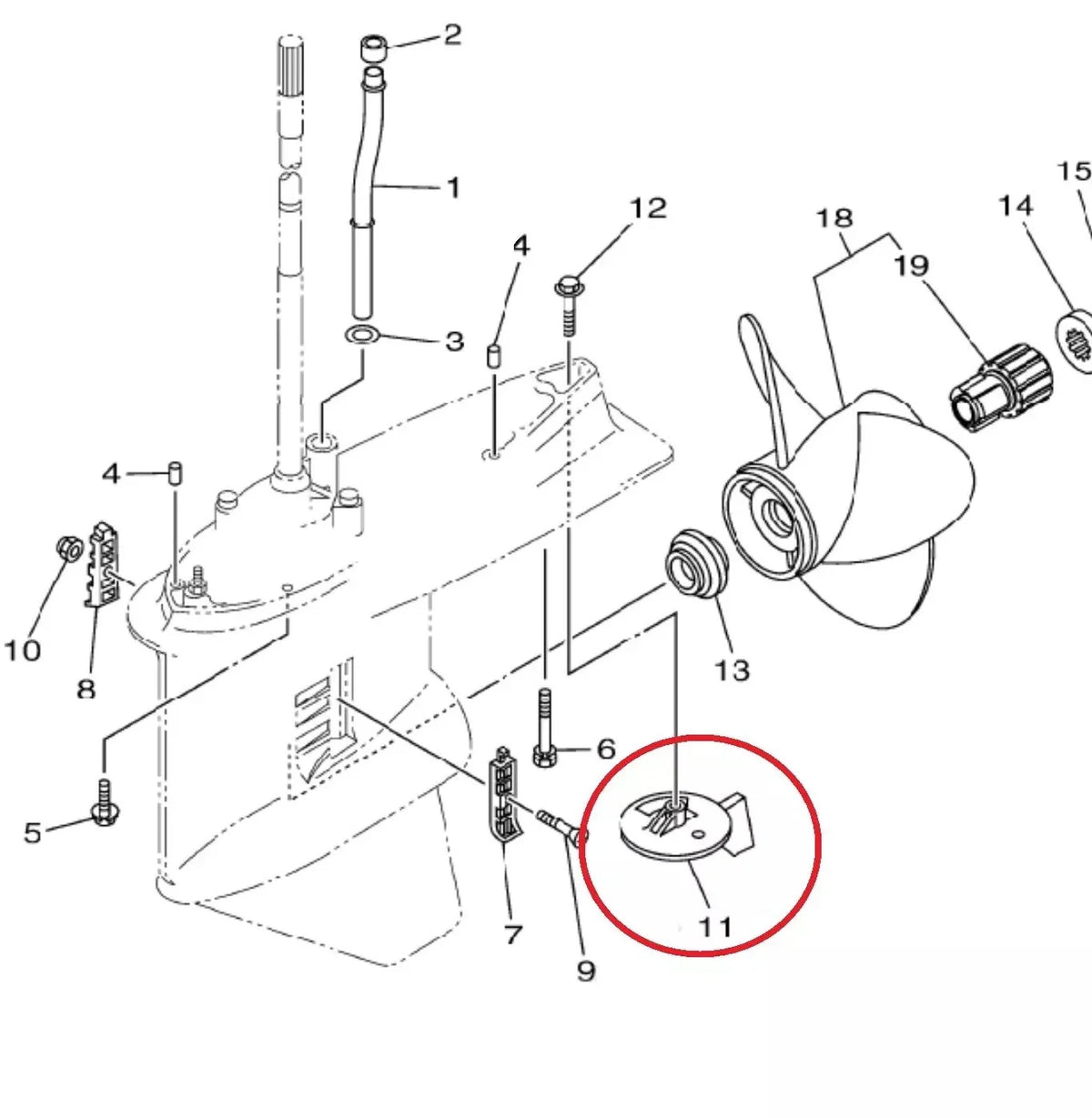 Zinc Trim Tab for Yamaha Outboard 1992+ Counter Rotation 18-6121