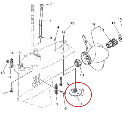 Zinc Trim Tab for Yamaha Outboard 1992+ Counter Rotation 18-6121