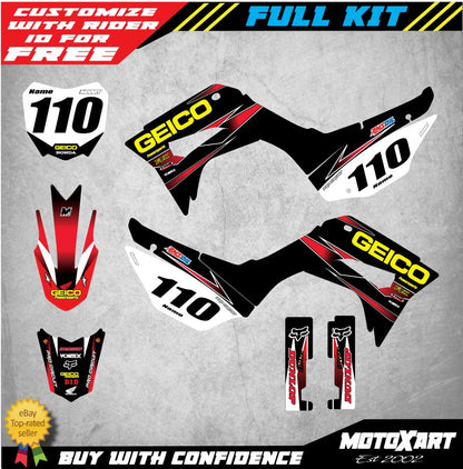 Custom Sticker Kit for Honda CRF 110 (2019-2020) - GEICO Style Decals