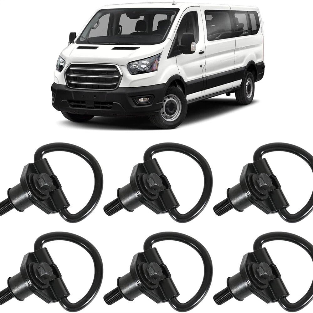 6 x Steel Cargo Hooks for 15-23 Ford Transit 150 250 350 (2015-2023)