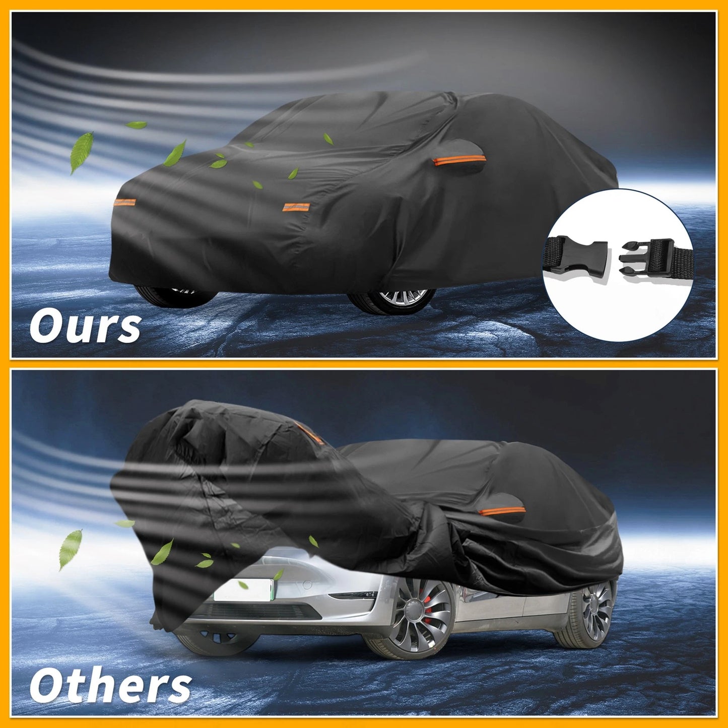 Waterproof Car Cover for Tesla Model Y (2020-2024) Black Aluminum Film