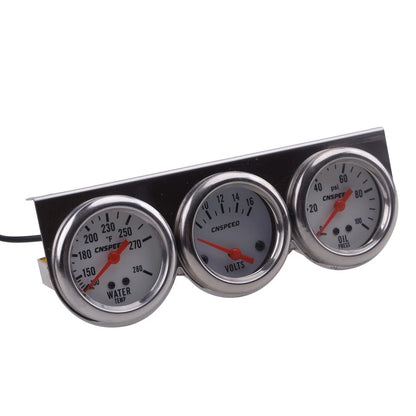 Triple Gauge Set for Car - Oil Pressure, Water Temp, Voltage Meter