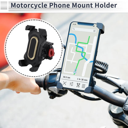 Phone Mount Holder for Motorcycle Handlebar 4.7-7.2 Phones Gold Tone