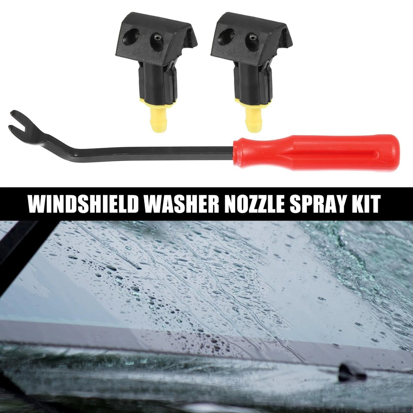 3 x Front Windshield Washer Nozzles for Nissan Tiida (2004-2014)
