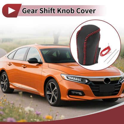 Car Gear Shift Knob Cover for Honda Inspire 2023 Red Faux Leather