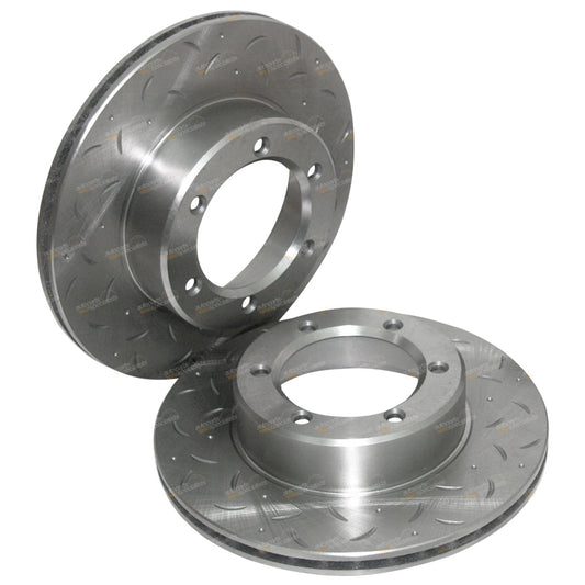 2 x Front Slotted Disc Brake Rotors for Hilux LN167 LN170 LN172 Ute (1997–2005)