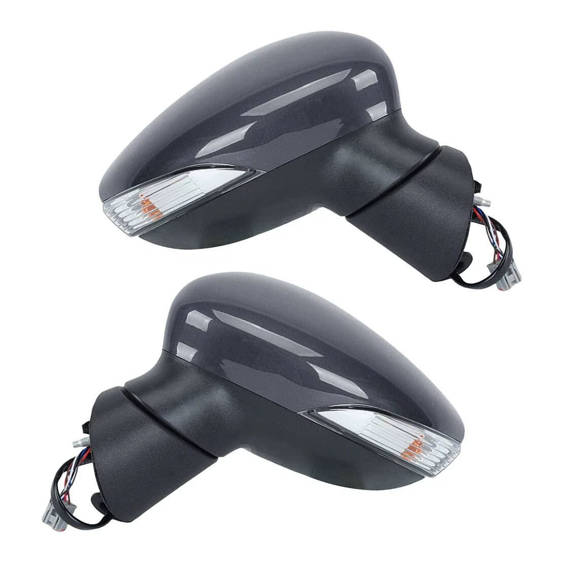 L & R Side Door Wing Mirror with Signal Light for Ford Fiesta (2013-2017)