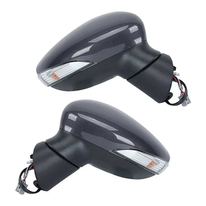 L & R Side Door Wing Mirror with Signal Light for Ford Fiesta (2013-2017)