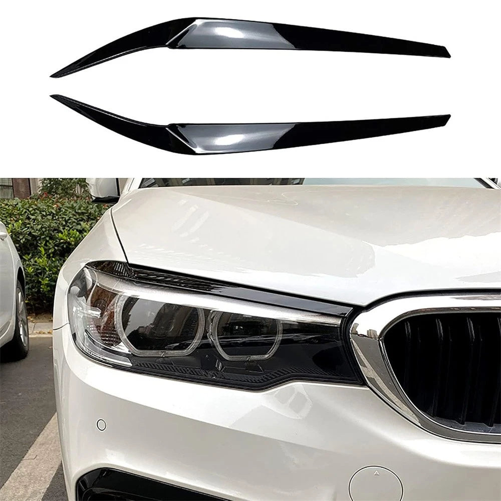 Left & Right Headlight Eyebrow Eyelid Trim for BMW 5 Series G30 (2017-2023)