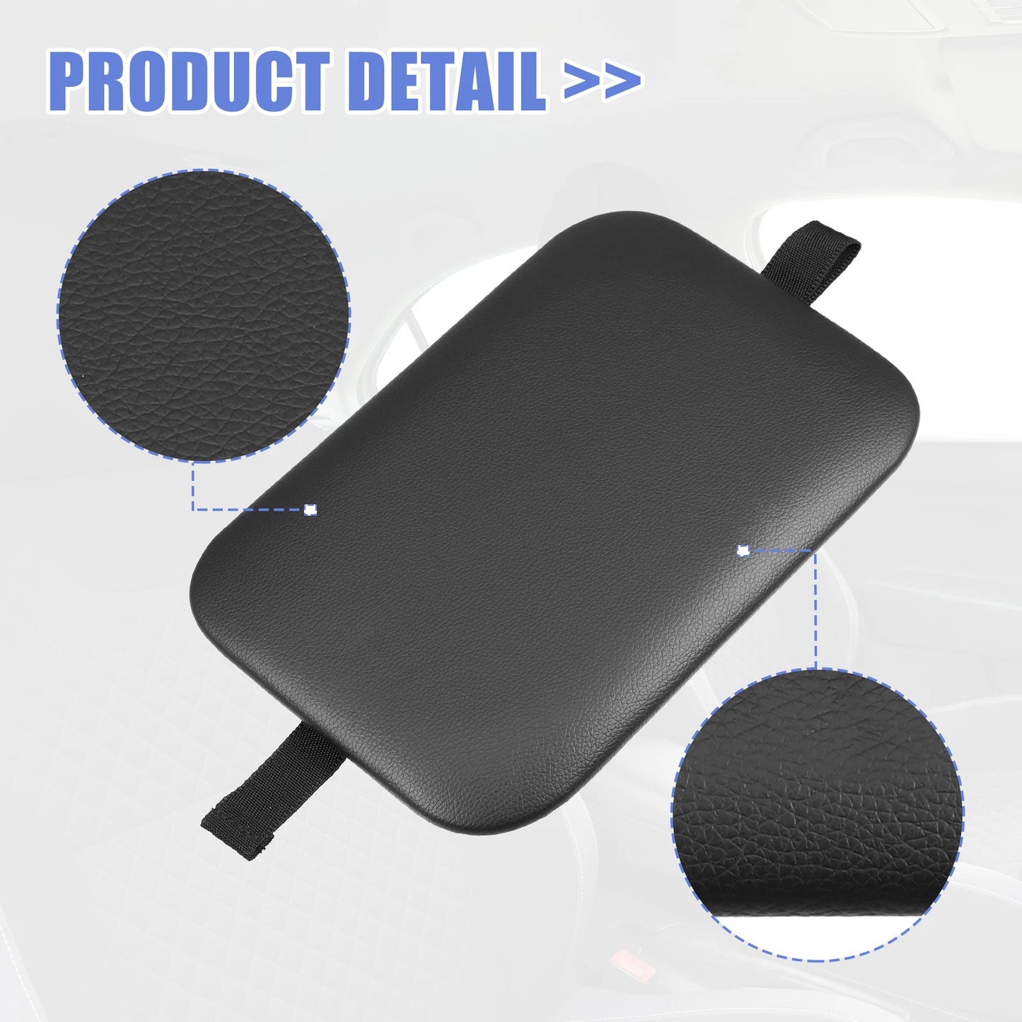 Center Console Lid Armrest Cover for Chevrolet Silverado Faux Leather Black