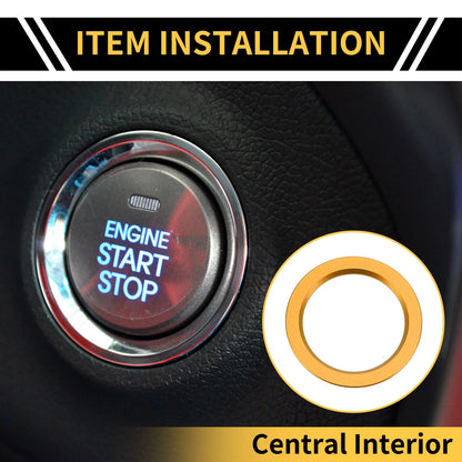 Engine Start Stop Button Knob Cover Ring for Toyota Tacoma (2016-2023) Gold