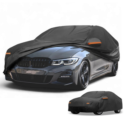 Waterproof All Weather Car Cover for BMW 3 Series (2016-2024) Black 210D-PU