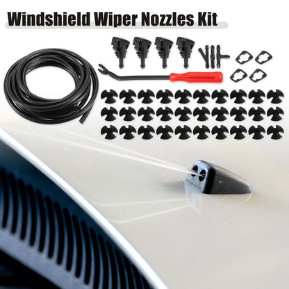Front Windshield Washer Nozzle Kit, 300CM Hose for Dodge Avenger