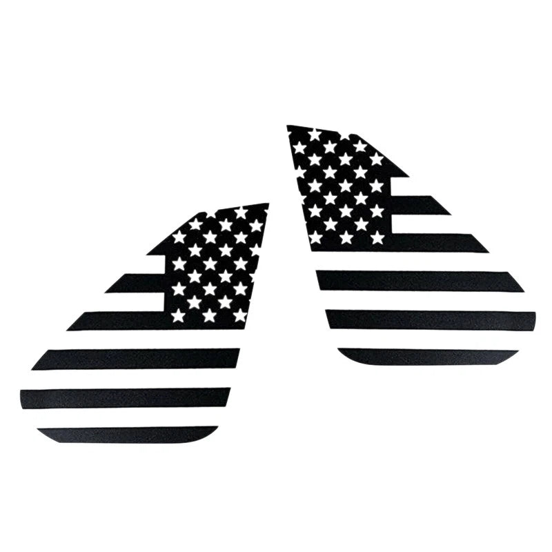 2 x Black Rear Window Flag Stickers for Toyota RAV4 (2019-2021)