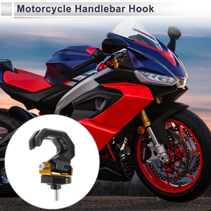 Horn-type Double Hook Aluminum Alloy Motorcycle Hanging Hook Black Gold Tone