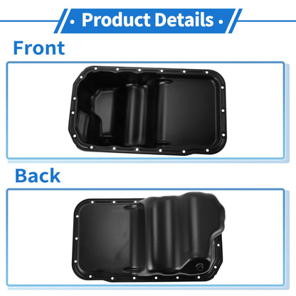 Engine Oil Pan for Toyota Pickup 1989-1995 V6 3.0, Steel Black (1989-1995)