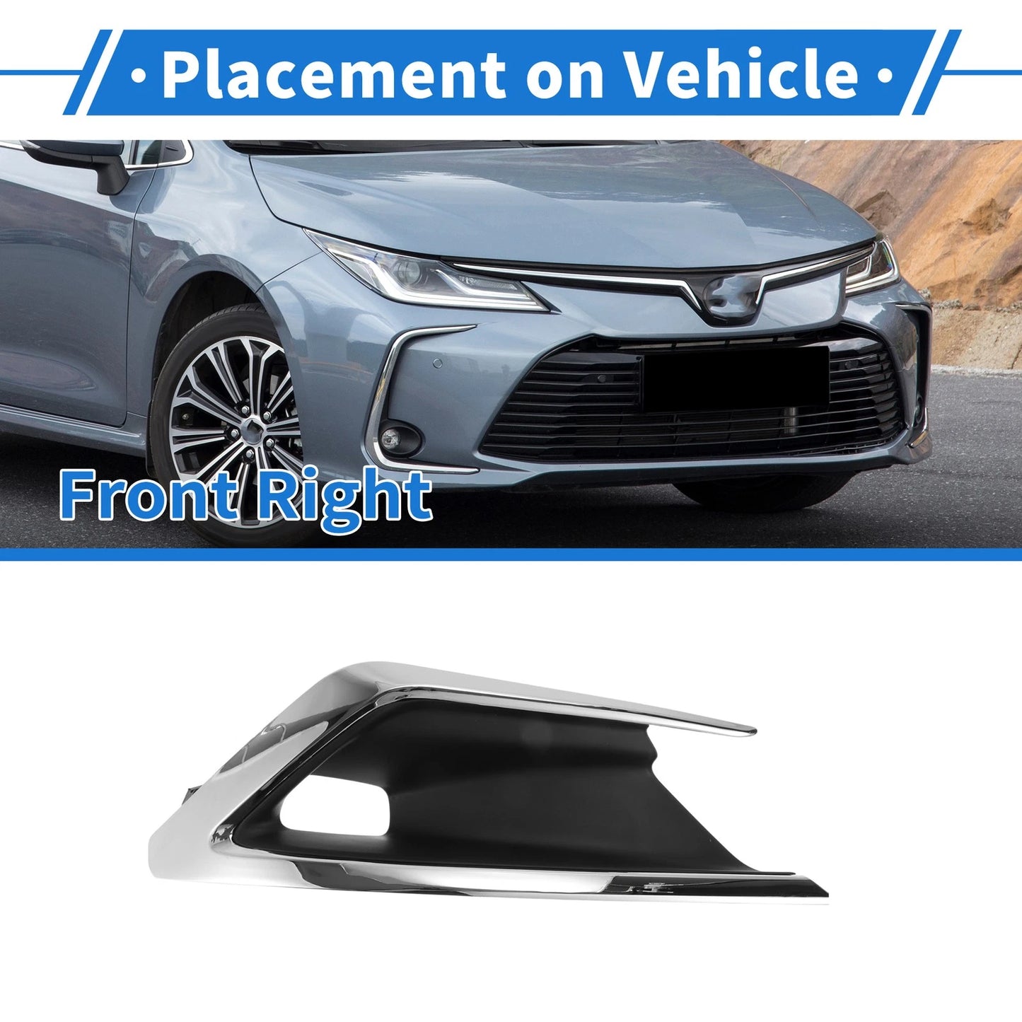 Front Right Fog Light Grill for Toyota Corolla (2015–2019)