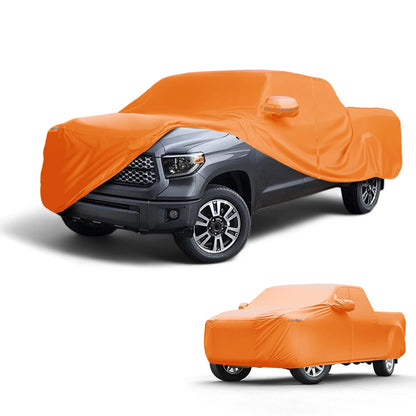 Waterproof Car Cover for Toyota Tundra (All Weather, Orange, Zipper)