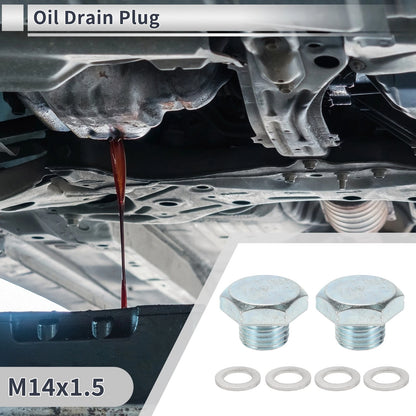 M14x1.5 0.63" Height Engine Oil Drain Plug W/ Gasket for Car Motorcycle