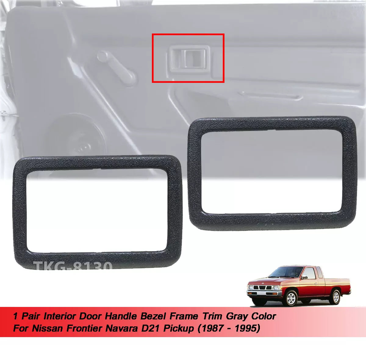 Door Handle Bezel Frame Gray for Nissan Navara D21 (1987-1995)