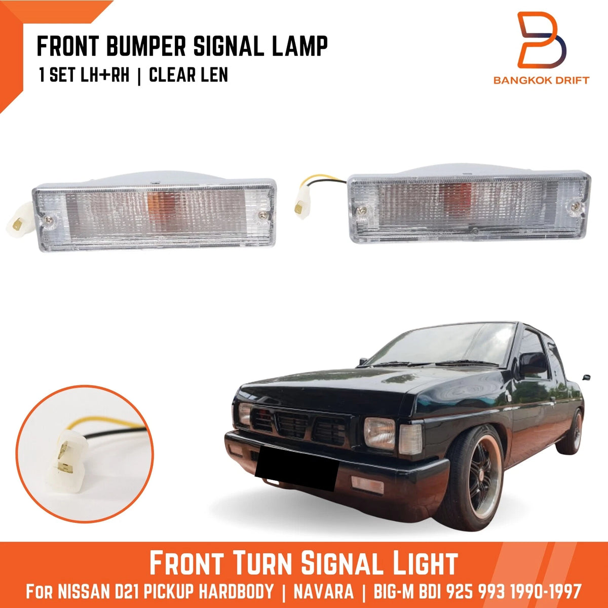 Front Bumper Turn Signal Light for Nissan Navara D21 (1992-1997)
