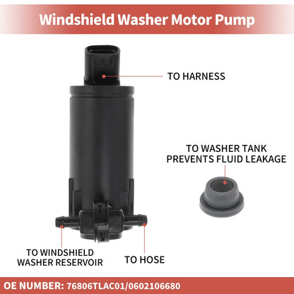 Windshield Washer Pump for Honda CR-V EX EX-L LX Touring (2017-2023)