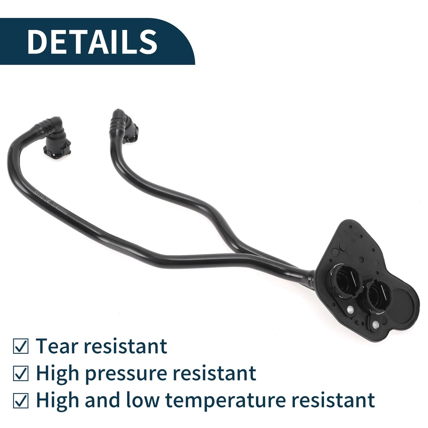 Radiator Hose Coolant Pipe for Volvo XC90 (2016-2025) 1 x Rubber Black