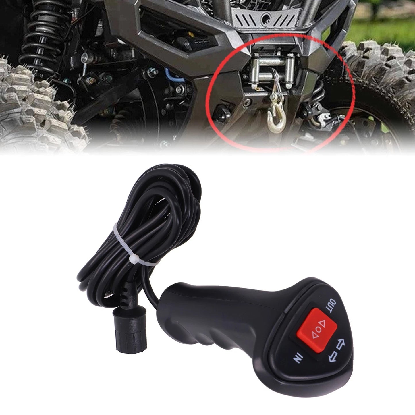 Handheld Electric Winch Remote Control for 3-Pin Interfaces