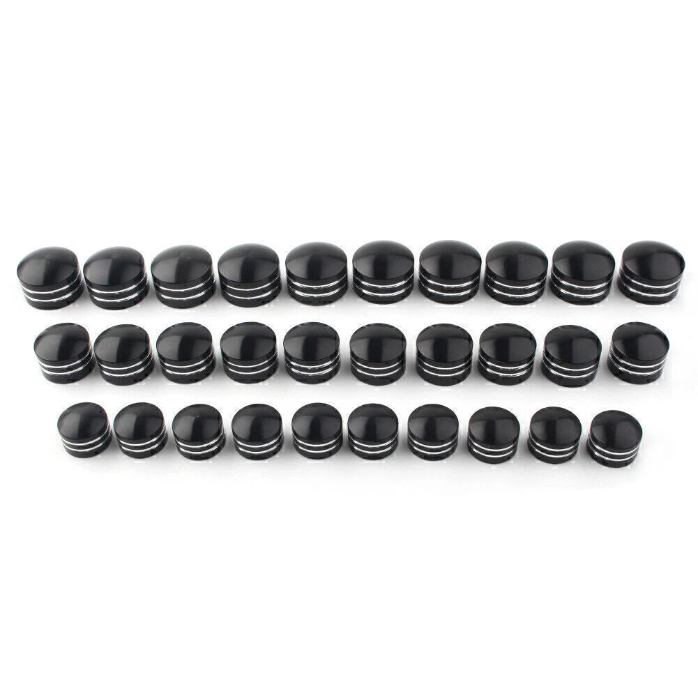 10 x Black CNC 9mm Motor Bolt Topper Caps for Harley