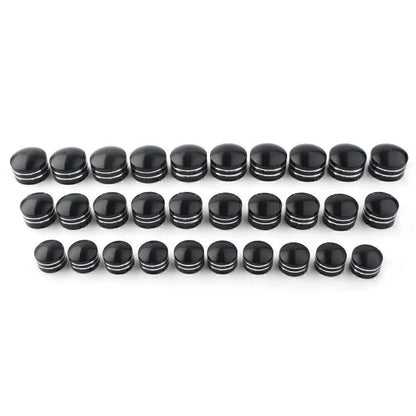 10 x Black CNC 9mm Motor Bolt Topper Caps for Harley