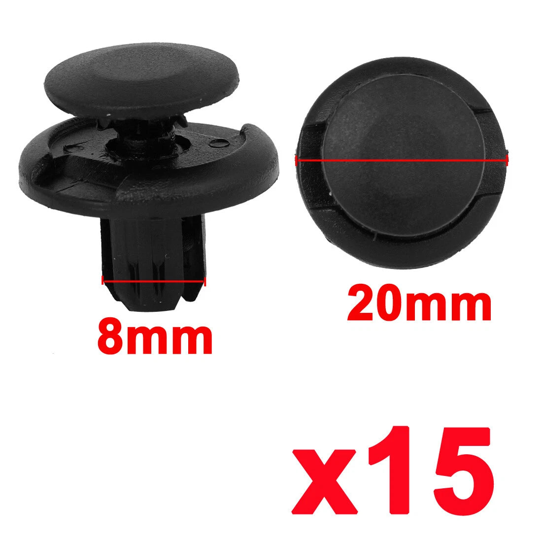 8mm Nylon Rivet Fasteners (15 Pcs) for Honda Accord (2003-2007)