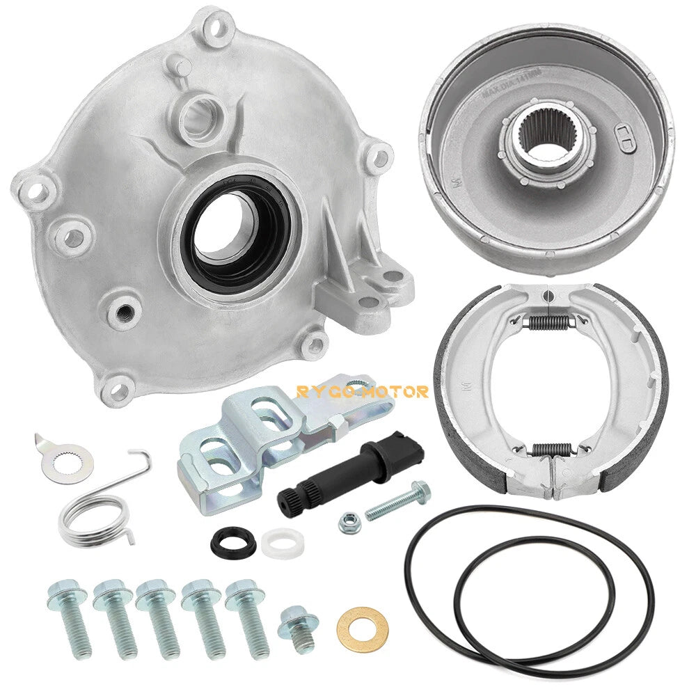 Rear Brake Drum Hub Plate Cover & Seals Shoes for Honda TRX250 Recon
