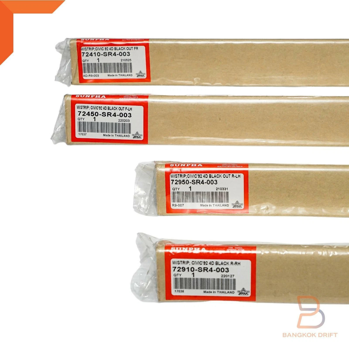 Outer Door Belt Weatherstrip Seals for Honda Civic Sedan (1992-1995)