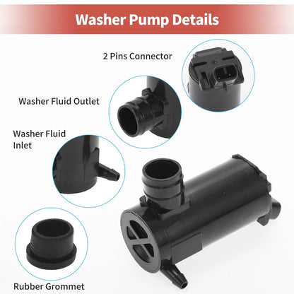 Windshield Washer Pump w/ Grommet for Mitsubishi (2003-2006)