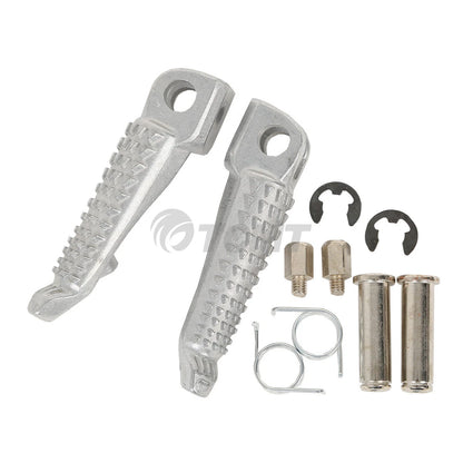 Black/Silver Front Footrest Pegs for Kawasaki ZX6R ZX10R (2003-2013)