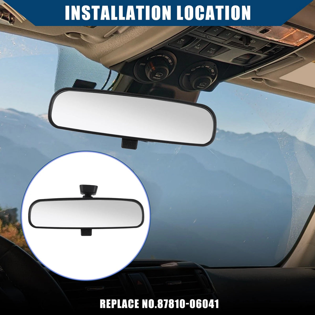Rear View Mirror Interior for Toyota Camry (2007-2011) Black 1 x Piece