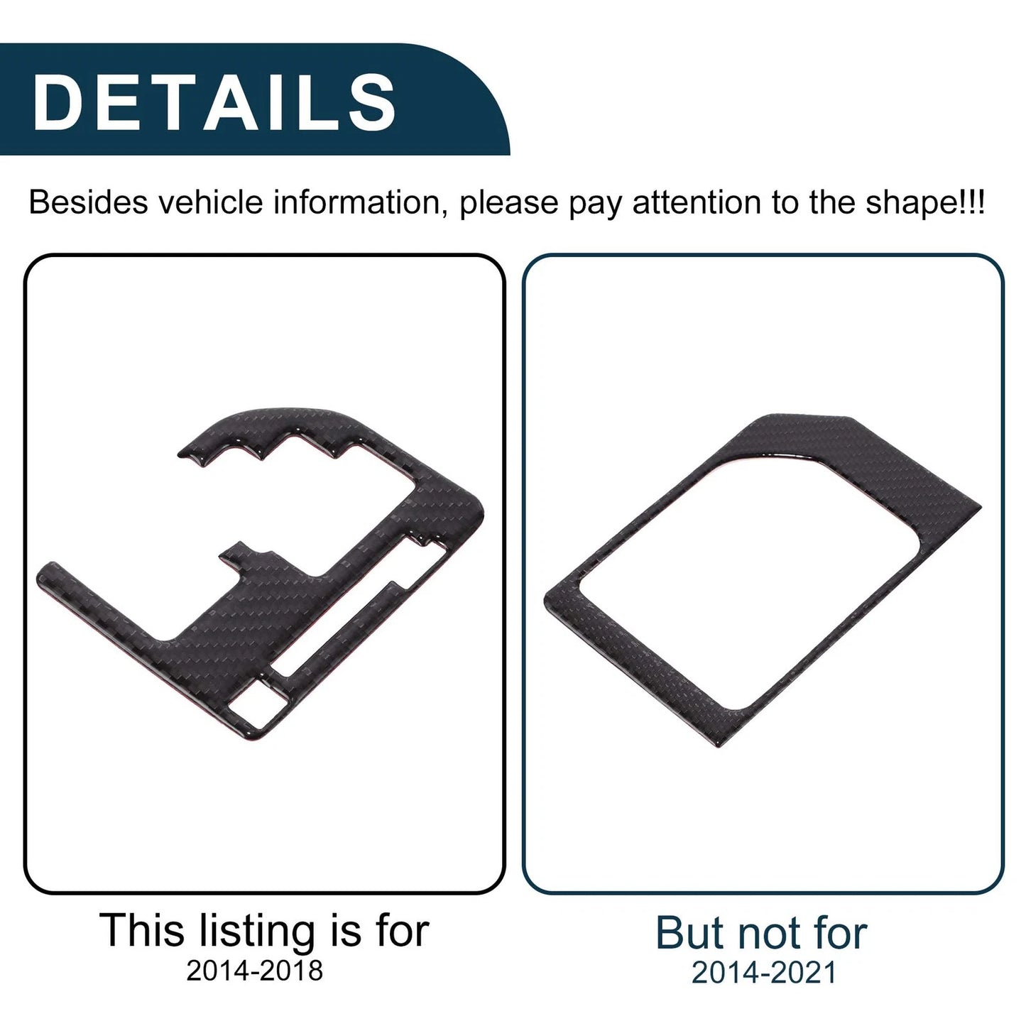 Car Gear Shift Box Panel Decal for Toyota Tundra (2014-2018) - Black Carbon Fiber