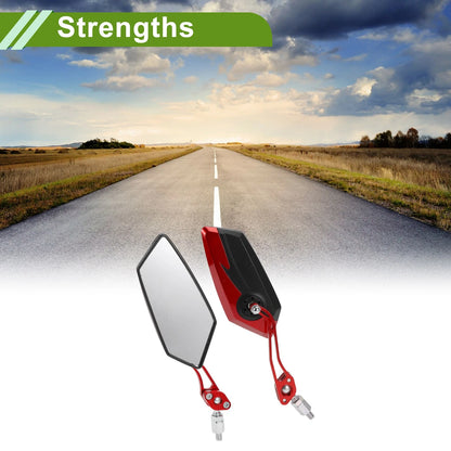 Rear View Mirror Polygonal Shape Black Red Aluminum Alloy for Motorcycle