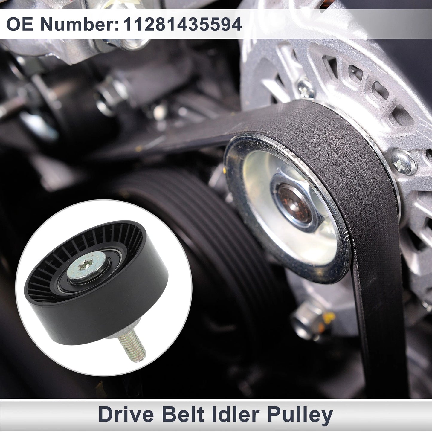 Drive Belt Idler Pulley for BMW Series 3 (1998-2005) - 1 Pcs Black