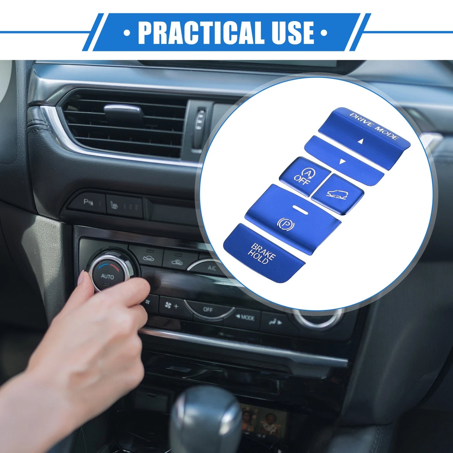6pcs Center Console Handbrake Button Cover Trim for Honda CR-V (2023)