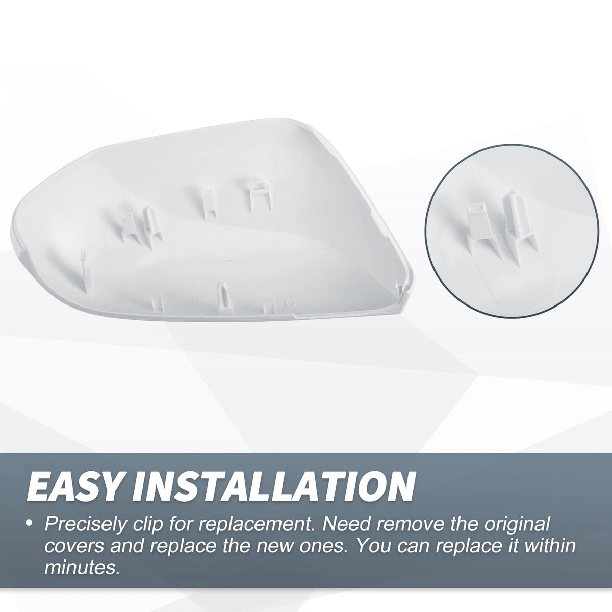 Left Driver Side Mirror Cover Cap White for Toyota Camry (2018-2023)