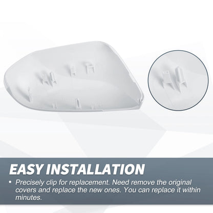 Left Driver Side Mirror Cover Cap White for Toyota Camry (2018-2023)