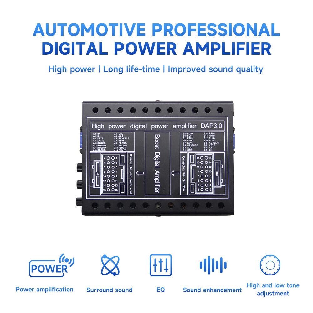 16PIN 50W x 4CH Amplifier for Aftermarket Android Stereo Radio (12V)